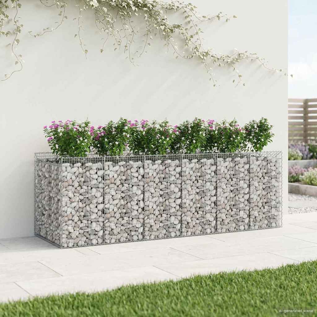 Gabion Raised Bed Set 3 Pcs Silver