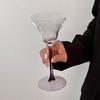 Artistic Purple High Footed Glass Cup Champagne Glass Home Girls Slightly Tipsy Upscale Burgundy Cup Bar Goblet Cocktail Glass