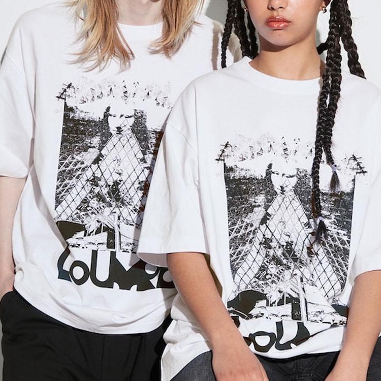 Uniqlo X Louvre Collaboration SS23 Round Neck Graphic Print Loose Fit Short Sleeve T-Shirt Unisex Tops White 456301-00