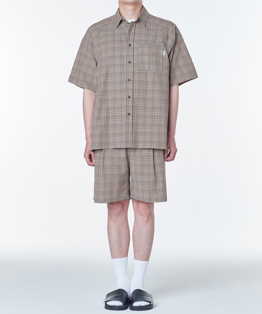 INSTANTFUNK Ms. Pintuck Shorts - Brown Check