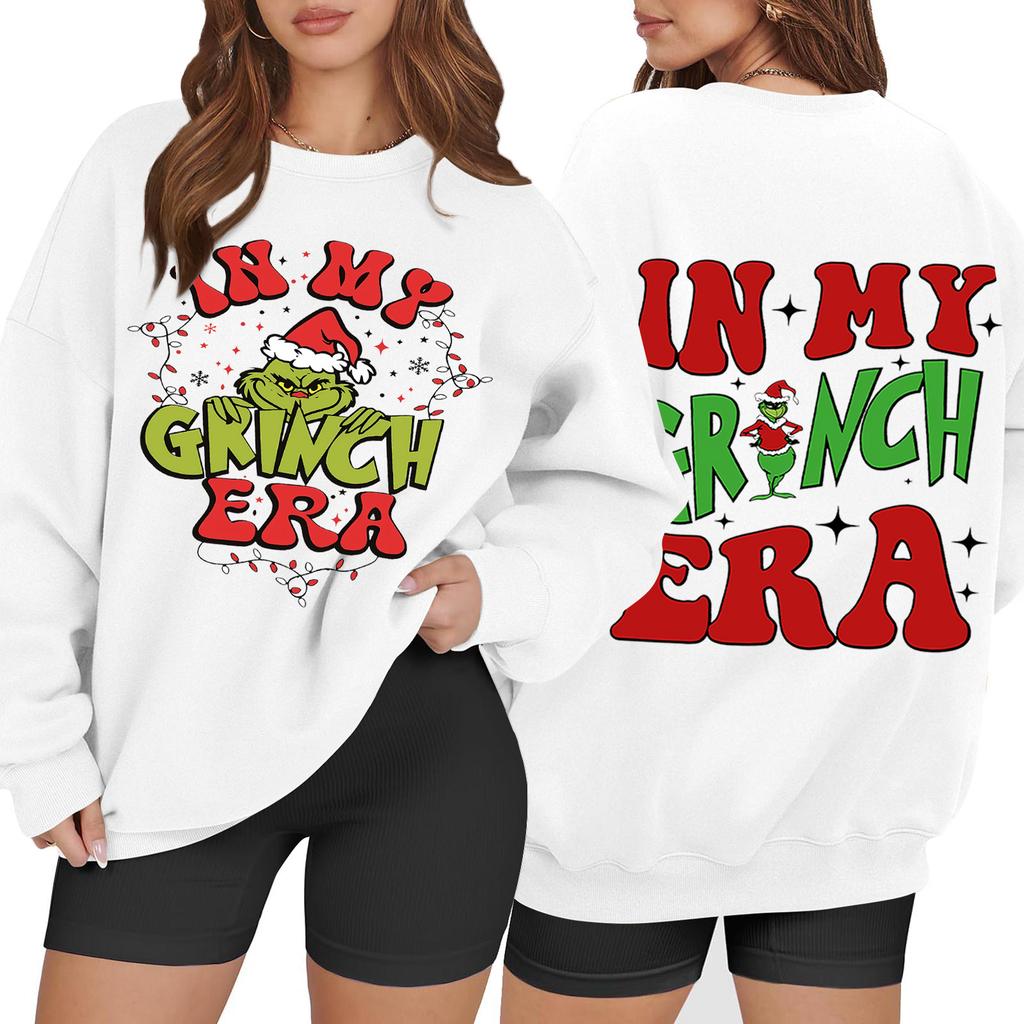 Women's Casual Fashion Long Sleeve Christmas Printed Round Neck Sweatshirt Top