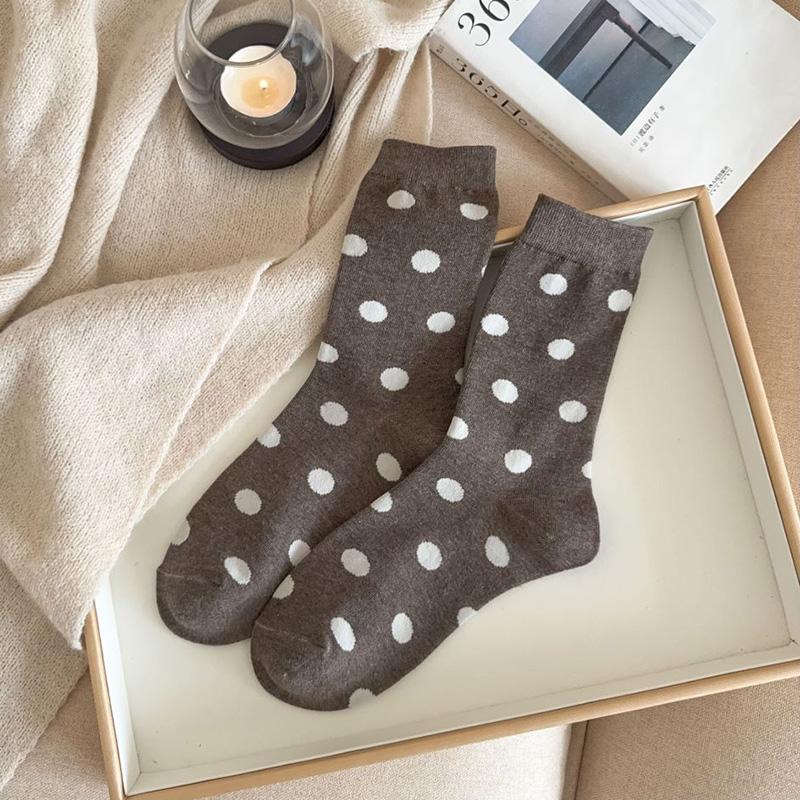 

Милые носки женские каваи зимние носки в горошек с принтом в японском стиле колледж длинные носки до щиколотки бесплатная доставка харадзюку носки женские One Size