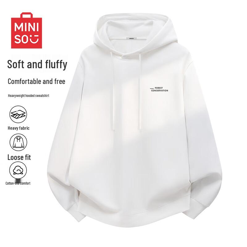 MINISO Unisex Loose Fit Hooded Pullover Sweatshirt