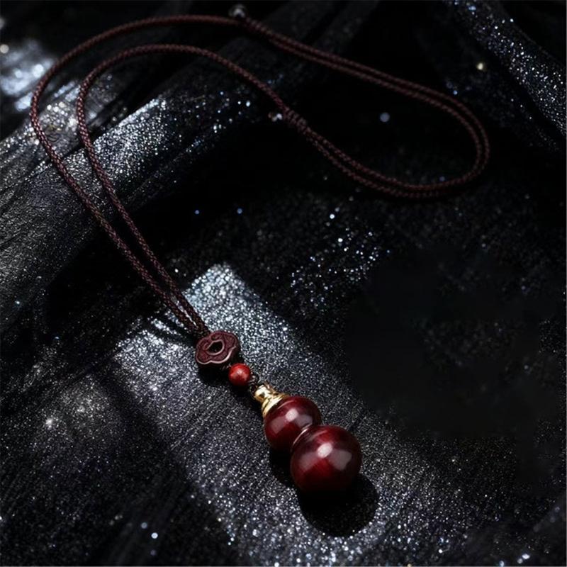 Ethnic Hand Braided Cord Necklace Featuring Openable Wood and Zinc Alloy Pendant for Cultural Fashion Stress Relief
