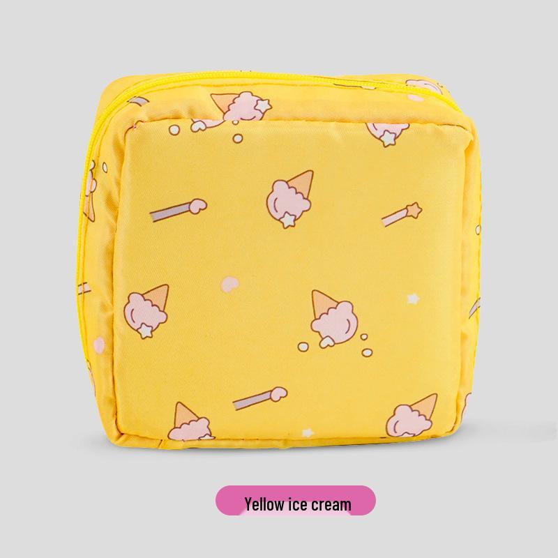 Portable Cute Cartoon Multi-Purpose Bag: Large Capacity for Lipstick, Sanitary Pads, and Coins