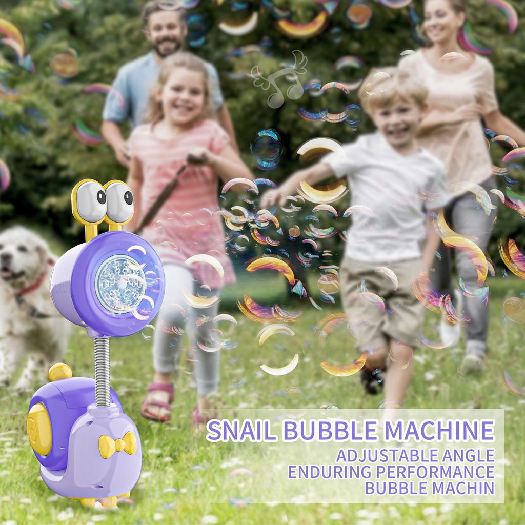 Snail Soap Bubble Machine Fully Automatic 20 Holes Children's Bubbles Gun LED Light Outdoor Game Boys Girls Toys for Kids Gifts
