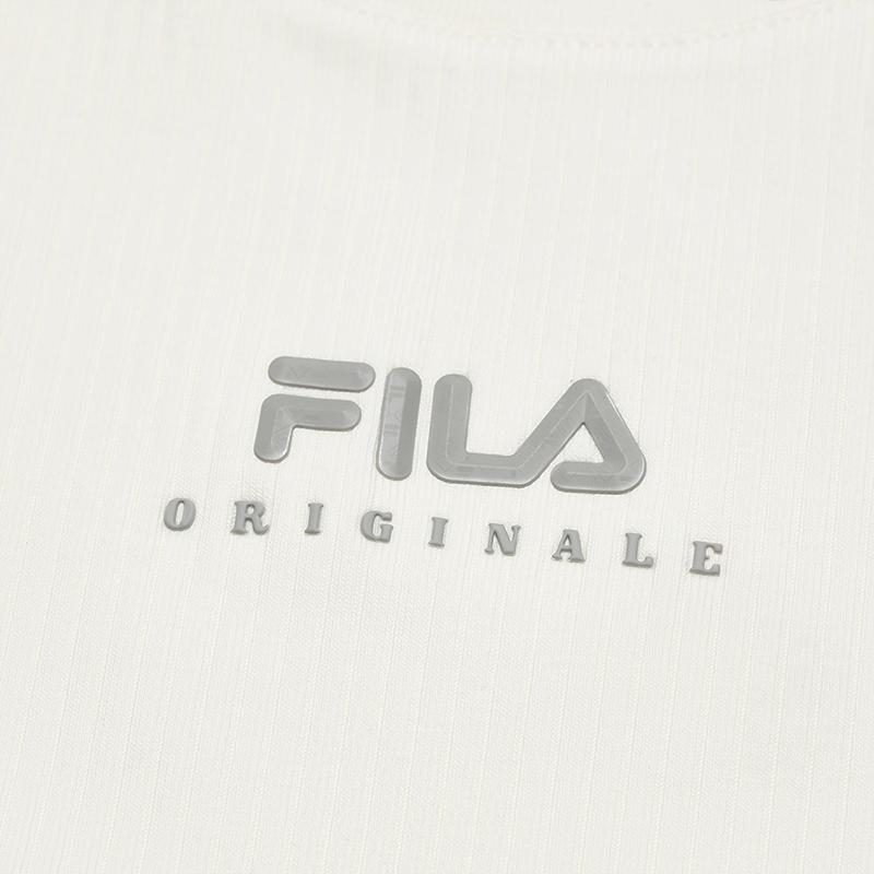 Fila Original Casual Versatile Logo Stripe Raglan Short Sleeve T-Shirt Women Tops Pudding F11W539105FIV