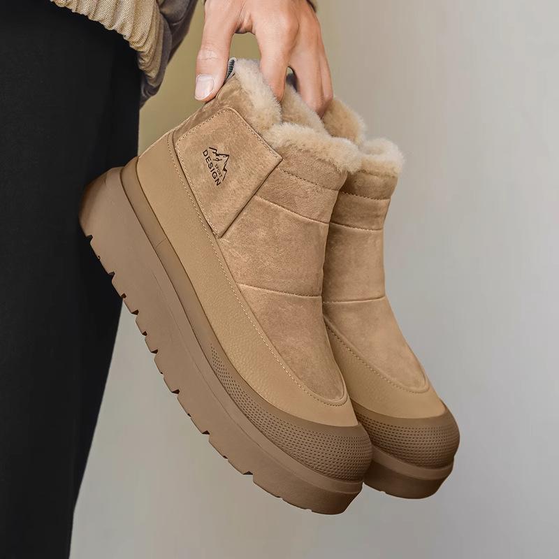 Unisex Short Snow Boots Men Women Winter Warm Faux Fur Lined Ankle Booties Non‑Slip Rubber Sole Casual Winter Shoes