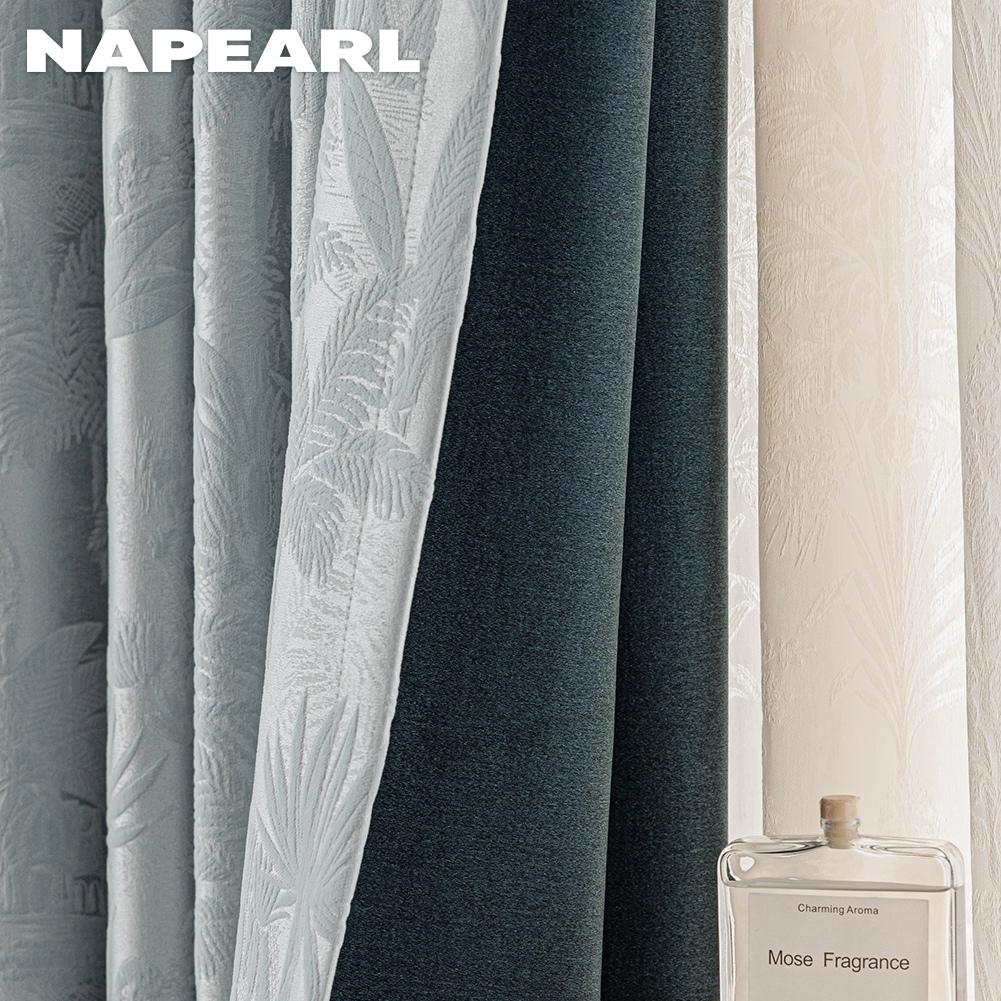 1PC NAPEARL European-style Luxury Blackout Curtain Thick Window Drapes for Bedroom Living Room Home Decor