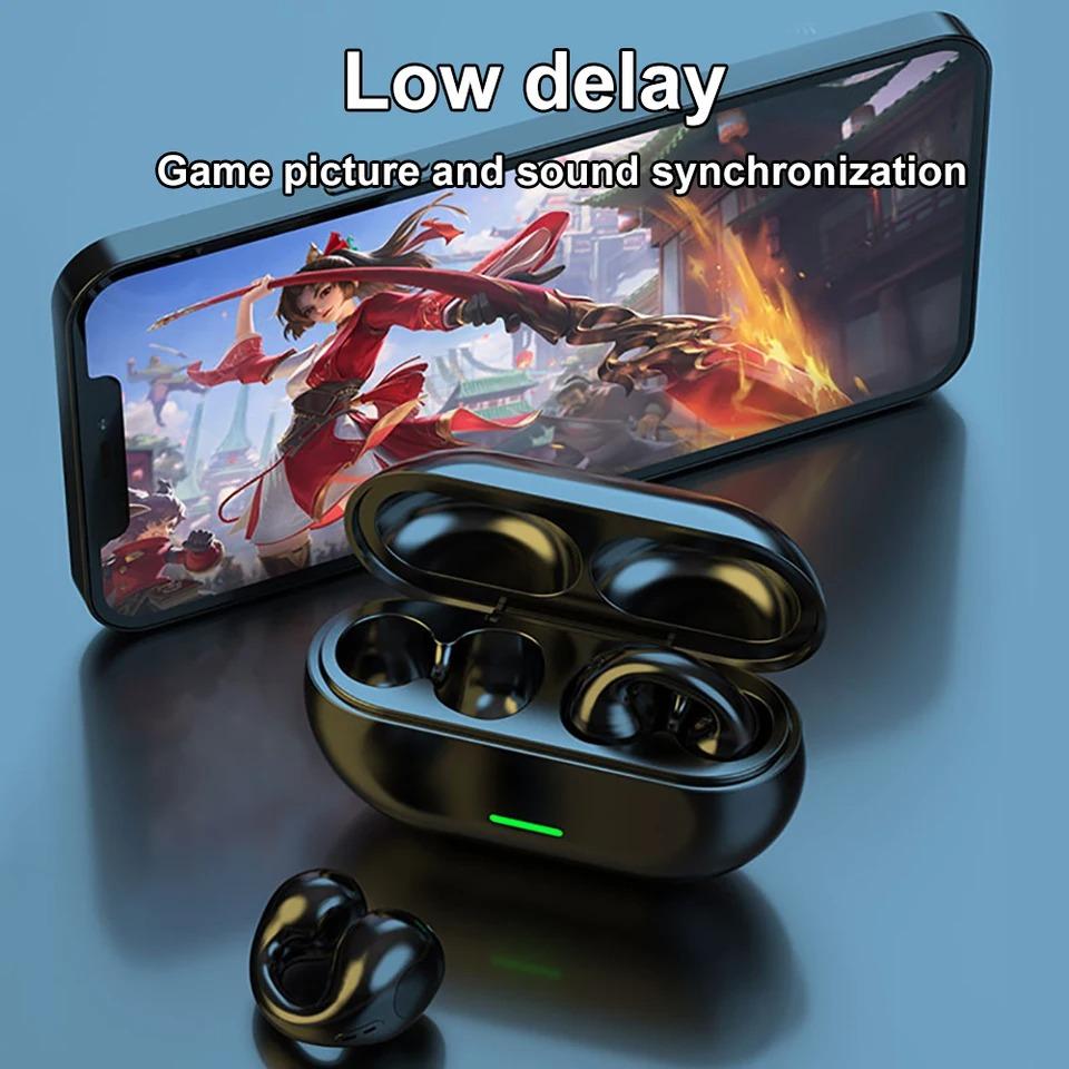 Bluetooth 5.3 Earphones Wireless Ear Clip Headphones HIFI Stereo Noise Reduction Earbuds Waterproof Headsets for Xiaomi Samsung