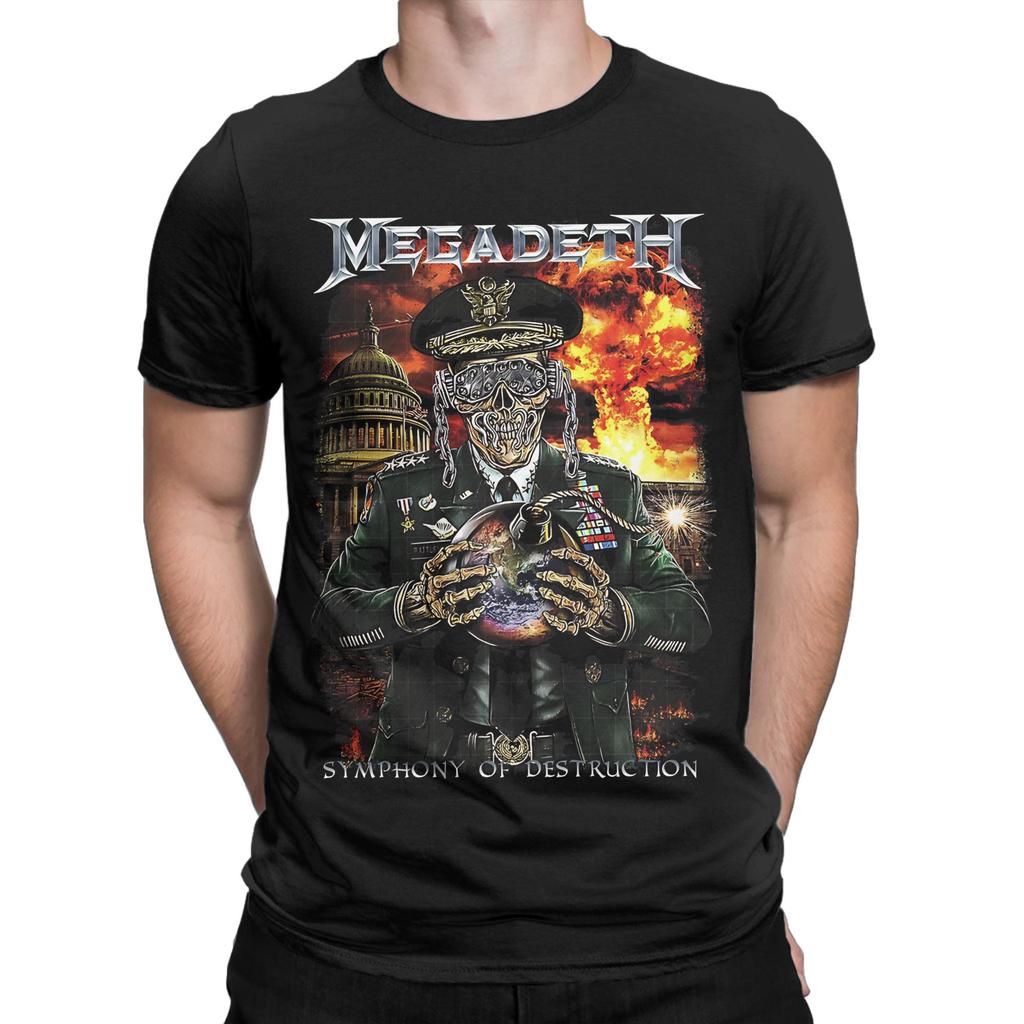 M-Megadeth Vintage Rock music Novelty 100% Cotton T-Shirt Tees Tops For Men