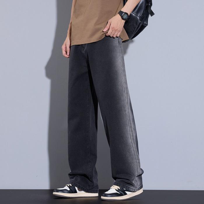 

Джинсы нового стиля мужские весенне-осенние прямые свободные широкие брюки в американском уличном стиле 3XL чёрный