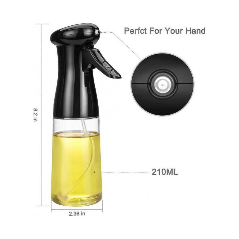 Olivenöl-Spenderflasche, 210 ml tragbare Olivenöl- und Essig-Sprühflasche (schwarz)