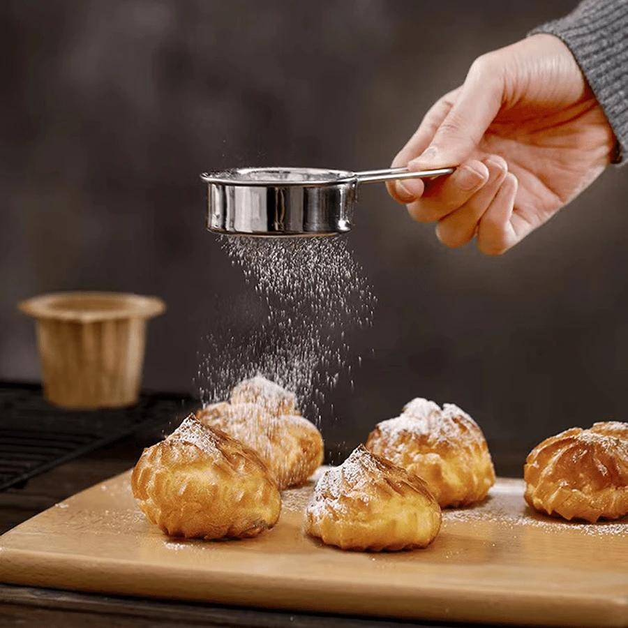 1/2Pcs Stainless Steel Flour Sieve Fine Mesh Sifter Handheld Baking Strainer for Sugar Cocoa Matcha Powder Colander Kitchen Tool