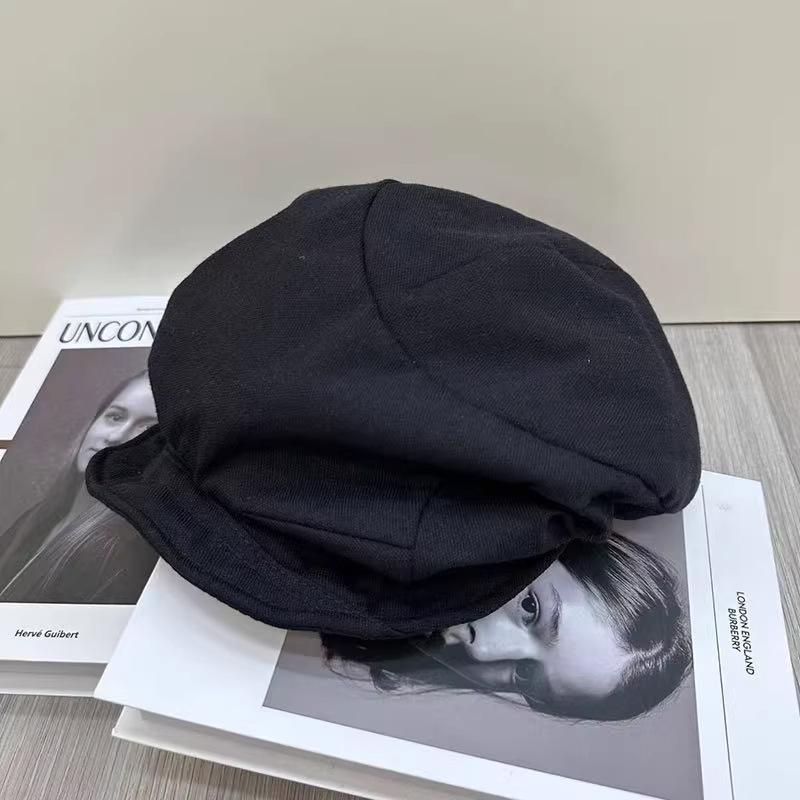 

Нишевый дизайн хлопок и лен плиссированный берет-облако женский осень и зима ретро универсальная шляпа художника, показывающая лицо, маленькая шляпа One Size (58-60cm)