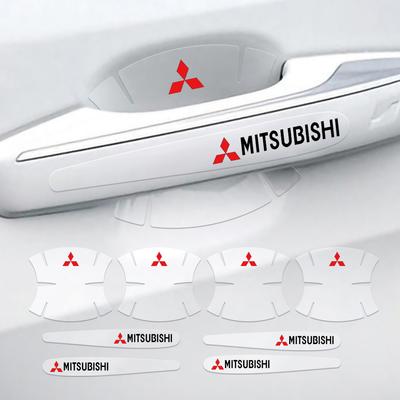 4/8Pcs PVC Car Door Handle Bowl Anti-scratch Sticker Decal For Ralliart Lancer EX Outlander ASX Competition Xpander