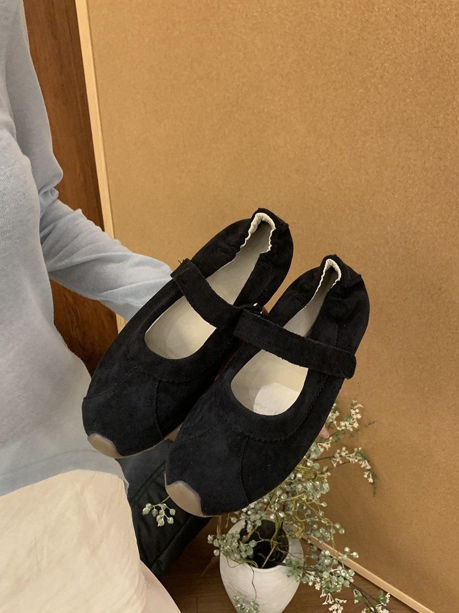 

Korean women s round head shallow mouth single shoes women s 2025 new ballet platform Mary Jane sneakers 40 чёрный