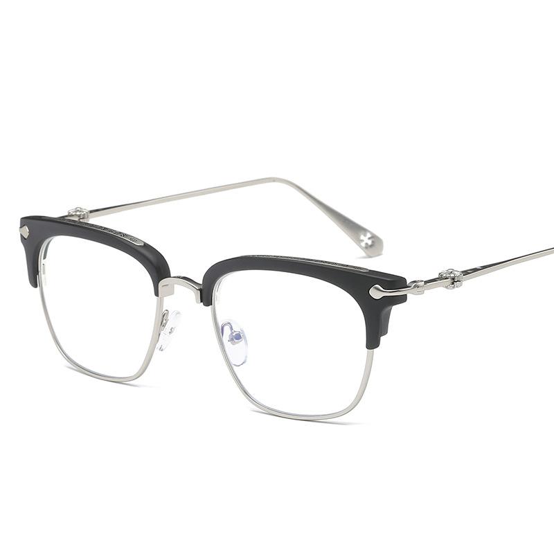 Anti-Radiation Glasses Frame Flat Glasses Tide No Degree Computer Anti-Blue Light Glasses Myopia Large Frame Retro Glasses 8705