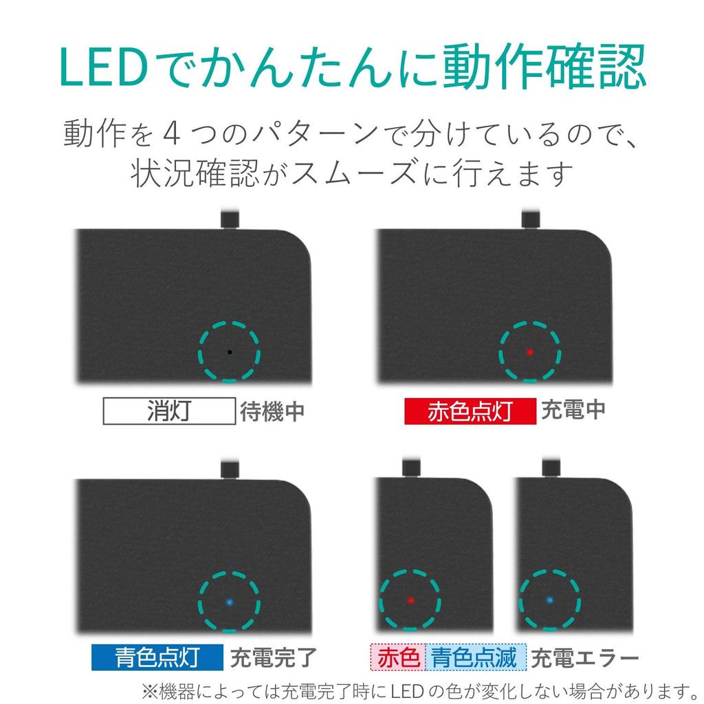 Elecom Mouse Pad with Wireless Charger, Qi Standard Compatible, Black, MP-WQ01BK