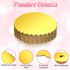 5pack Round Cake Board 8/10inch Gold Cake Cardboard Cake Circle Plate Scallop Edge Grease Proof Cardboard for Wedding Birthday