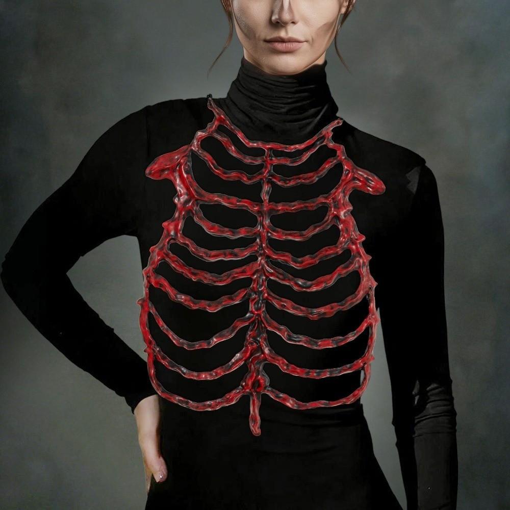 Gothic Style Skeleton Harness PU Skeleton Costume Accessory Creative Cosplay Costume Prop  Party