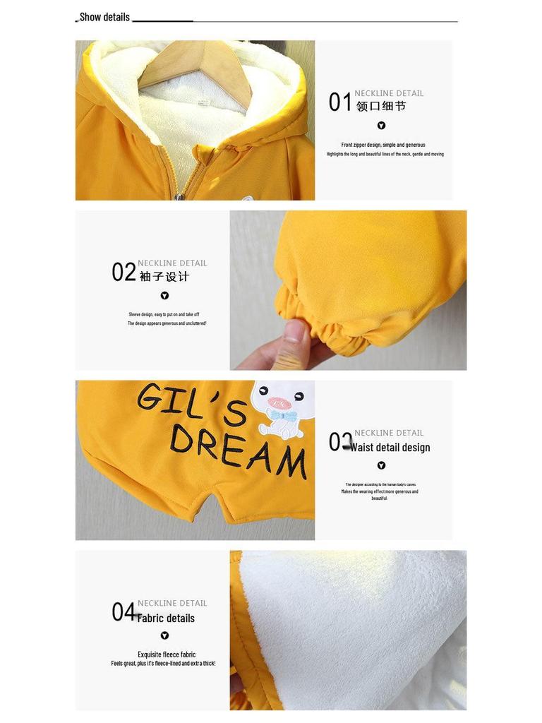 Boys' Thick Winter Fleece-Lined Coat - Trendy Cotton-Padded Jacket 2025