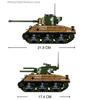 715PCS M4A3 Medium Tank Model Bricks WW2 Classic Army Armored Tank Figure Building Blocks Set DIY Toys For Chilren Gifts no box