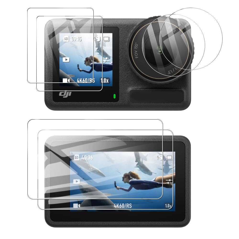 

Для DJI OSMO ACTION 4 пленочная защитная пленка для камеры ультратонкая твердость 9H автоматическая защита высокая светопропускаемость круглая обработка кромок OSMO ACTION 4