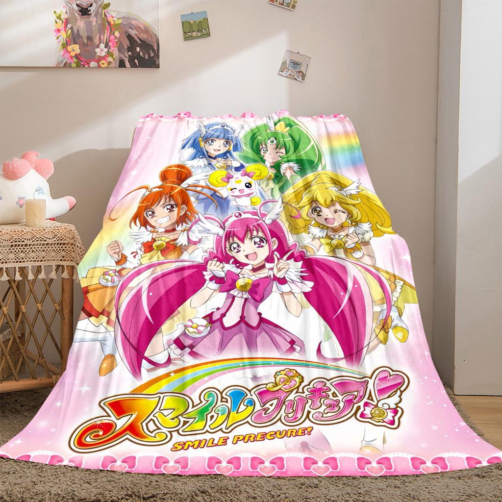 Pretty Cure Soft Flannel Blanket Lightweight Cozy Microfiber Blanket for Couch Bed Machine Washable LXR84