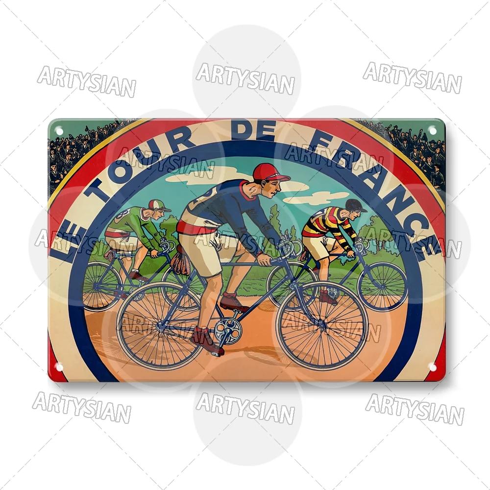 Tour de France Metal Sign Cycle Bicycle Racing Plaque Course de la Paix Championnat du monde Tour of Peace Vel’ d’Hiv Alcyon