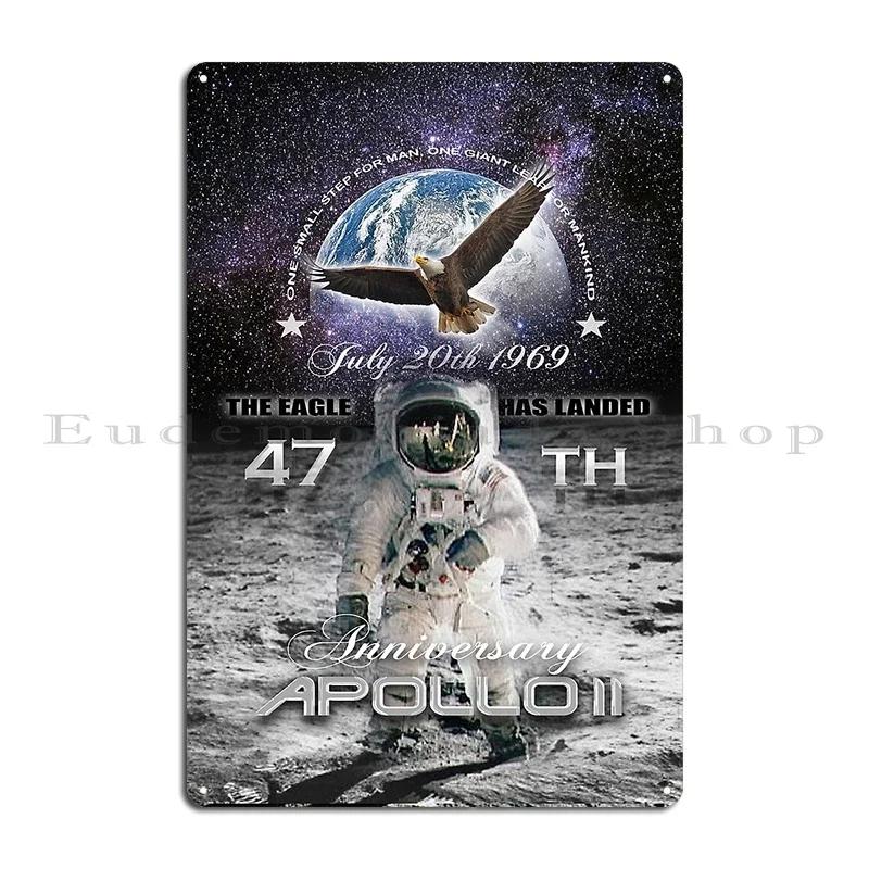 Apollo th Anniversary Moon Landing Newspaper Metal Sign Wall Mural Club Pub Wall Cave Print Tin Sign Poster