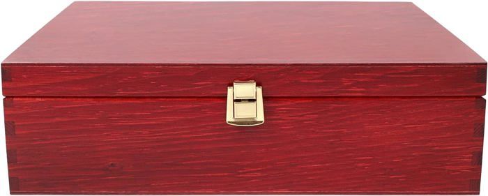 Coffret Cadeau Caisse à Vin en Bois Rouge Bourgogne - Creative Deco - Boîte de rangement - 3 Bouteilles