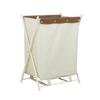 Foldable Fabric Laundry Basket with Iron Frame for Dorm and Bathroom