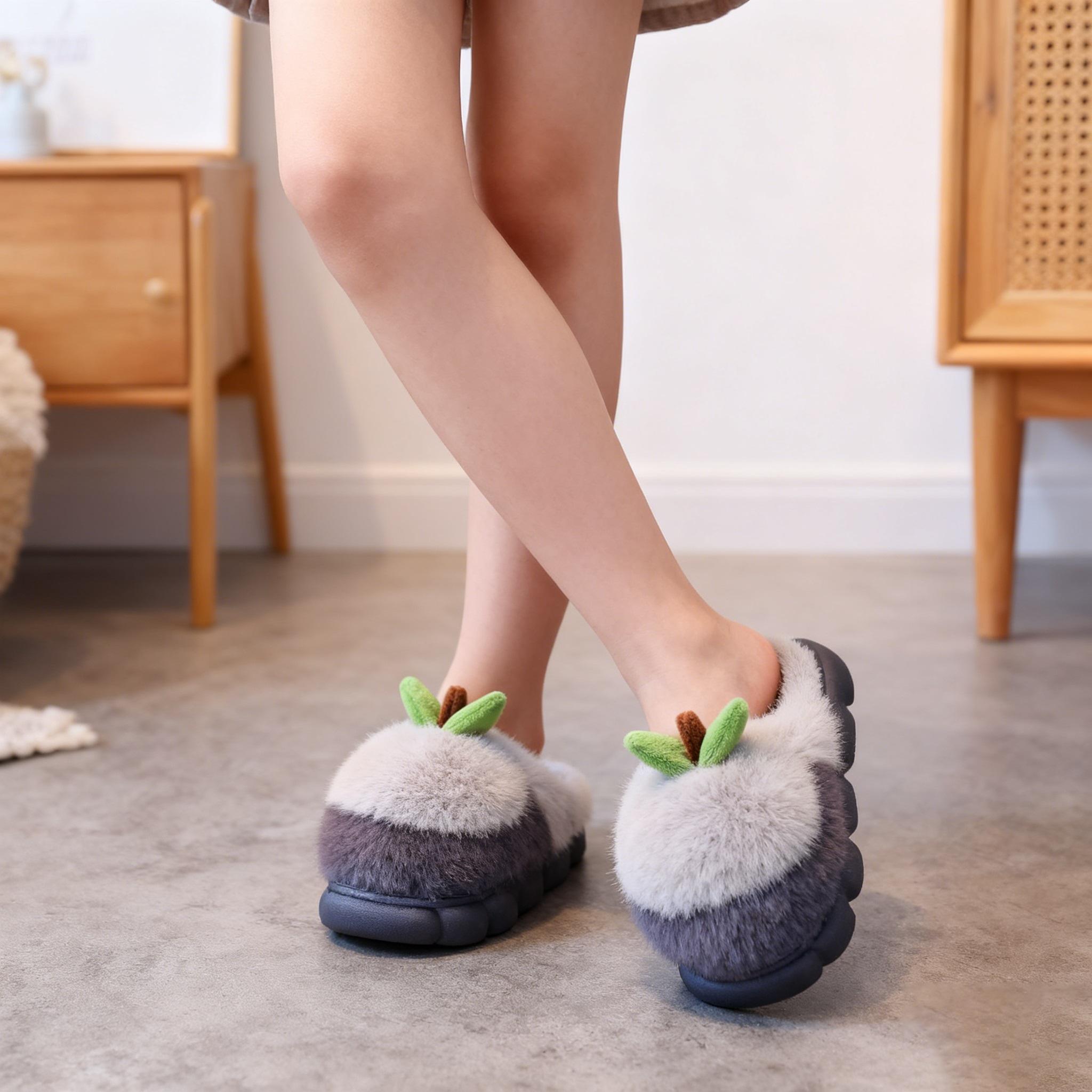

Cute Cotton Slippers Warm And Thick-soled Fleece-lined Versatile Cotton Shoes For Winter 26