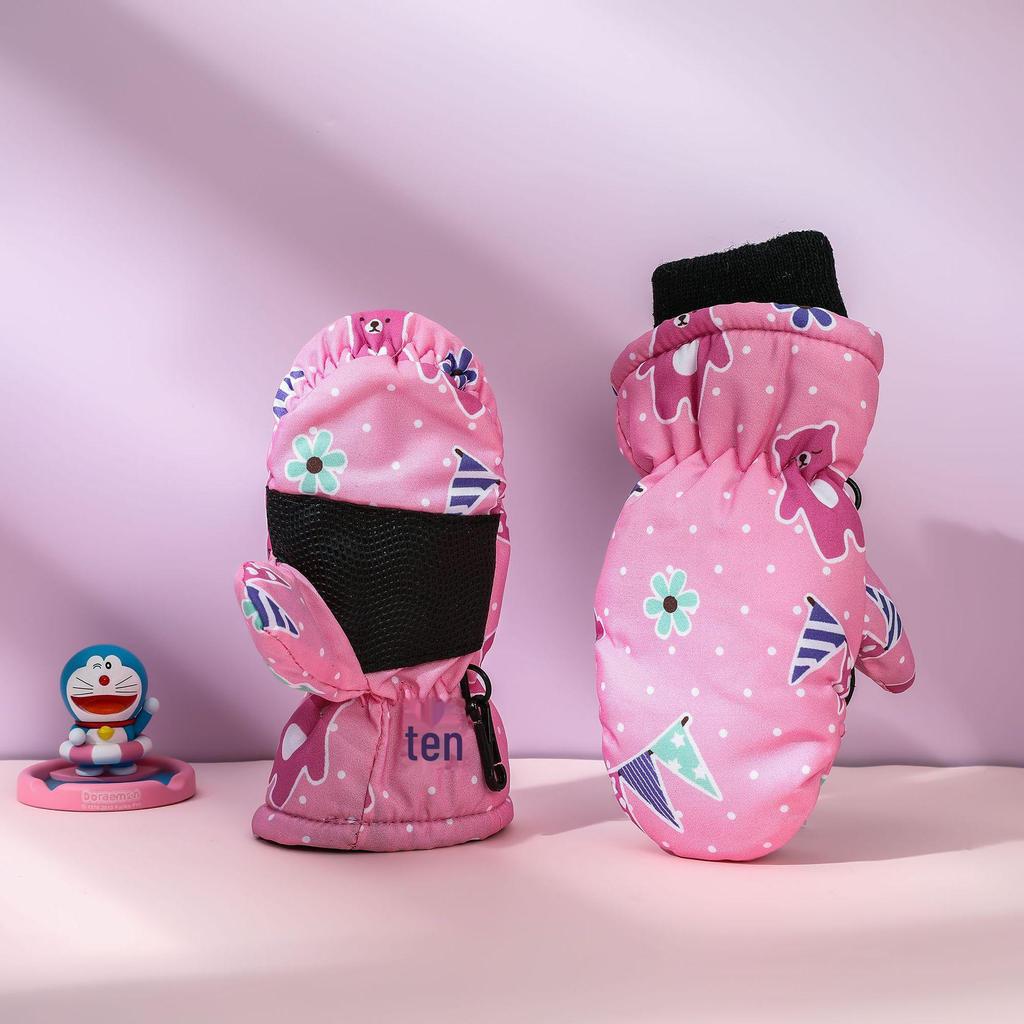 Premium Children's Fleece Ski Gloves - Warm, Thick, Non-Slip Winter Outdoor Gloves for Kids and Babies