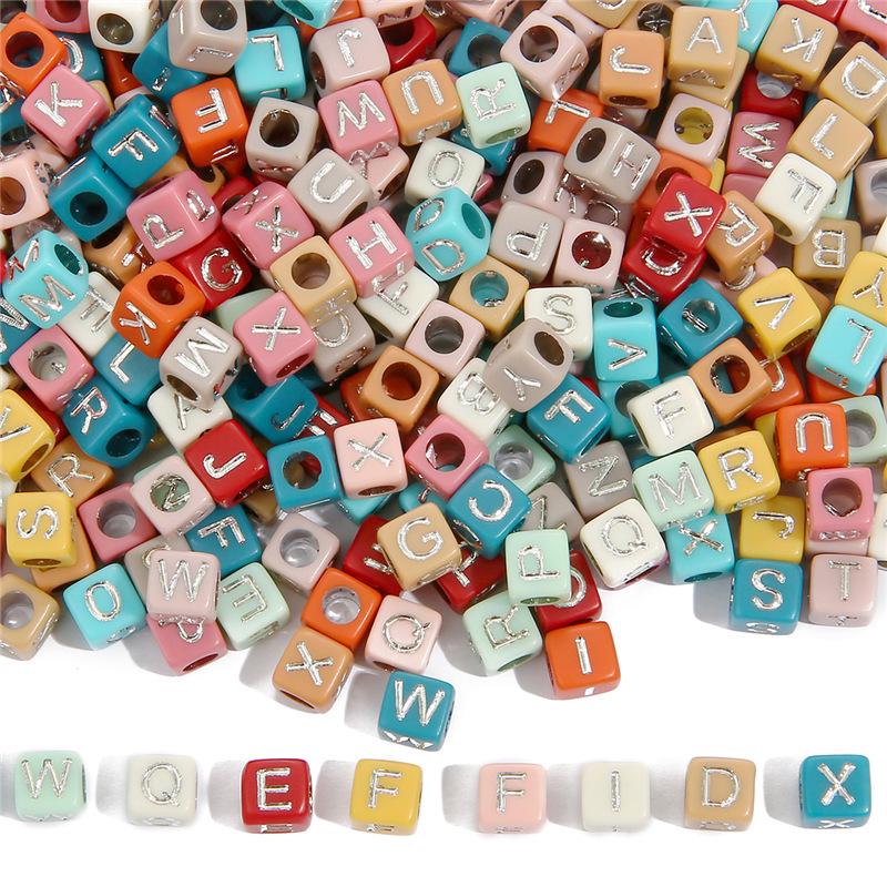 Colorful Acrylic Alphabet Beads for DIY Jewelry