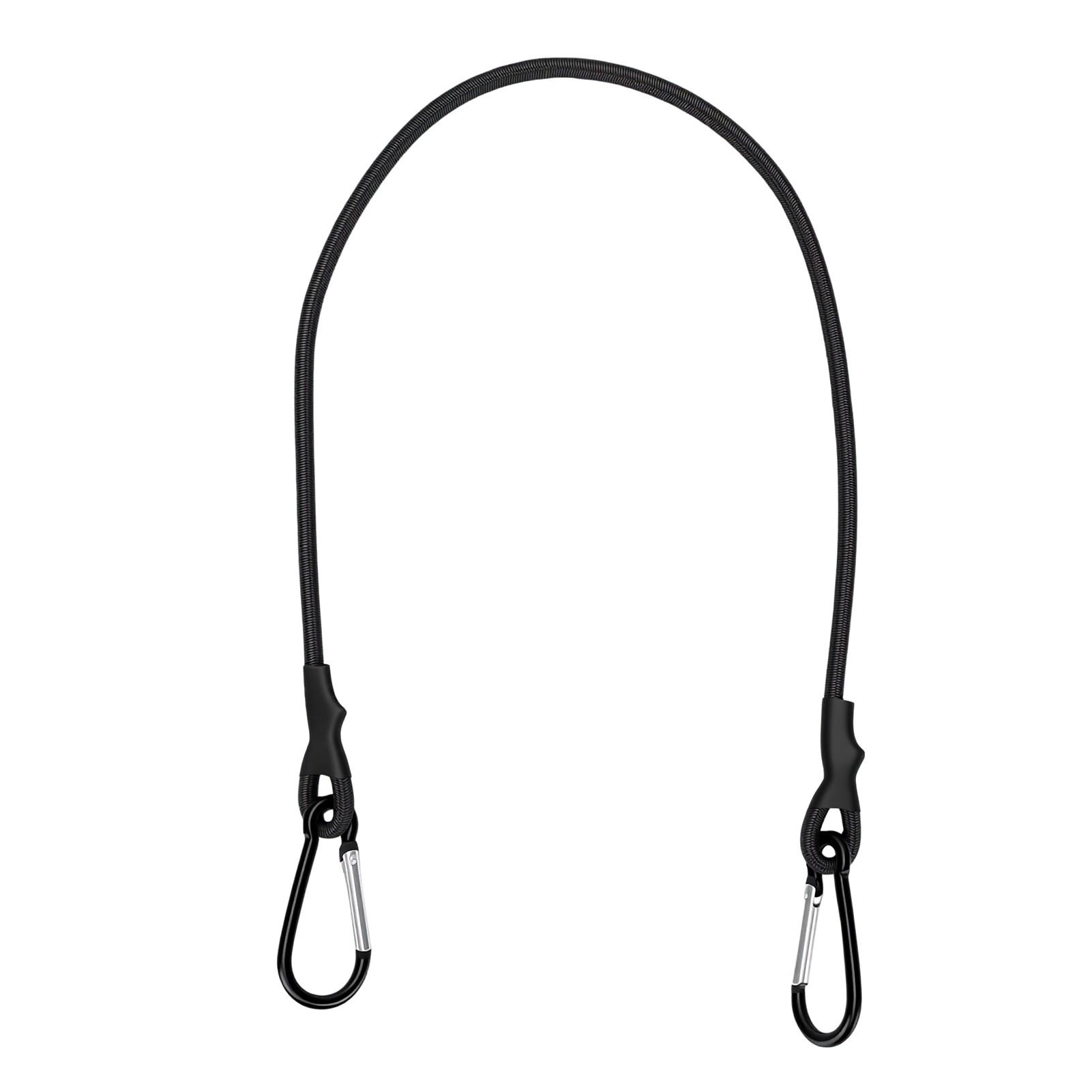 Corde élastique avec crochets Élastique Forte capacité de charge Sangle élastique d'extérieur pour camping jardinage noir