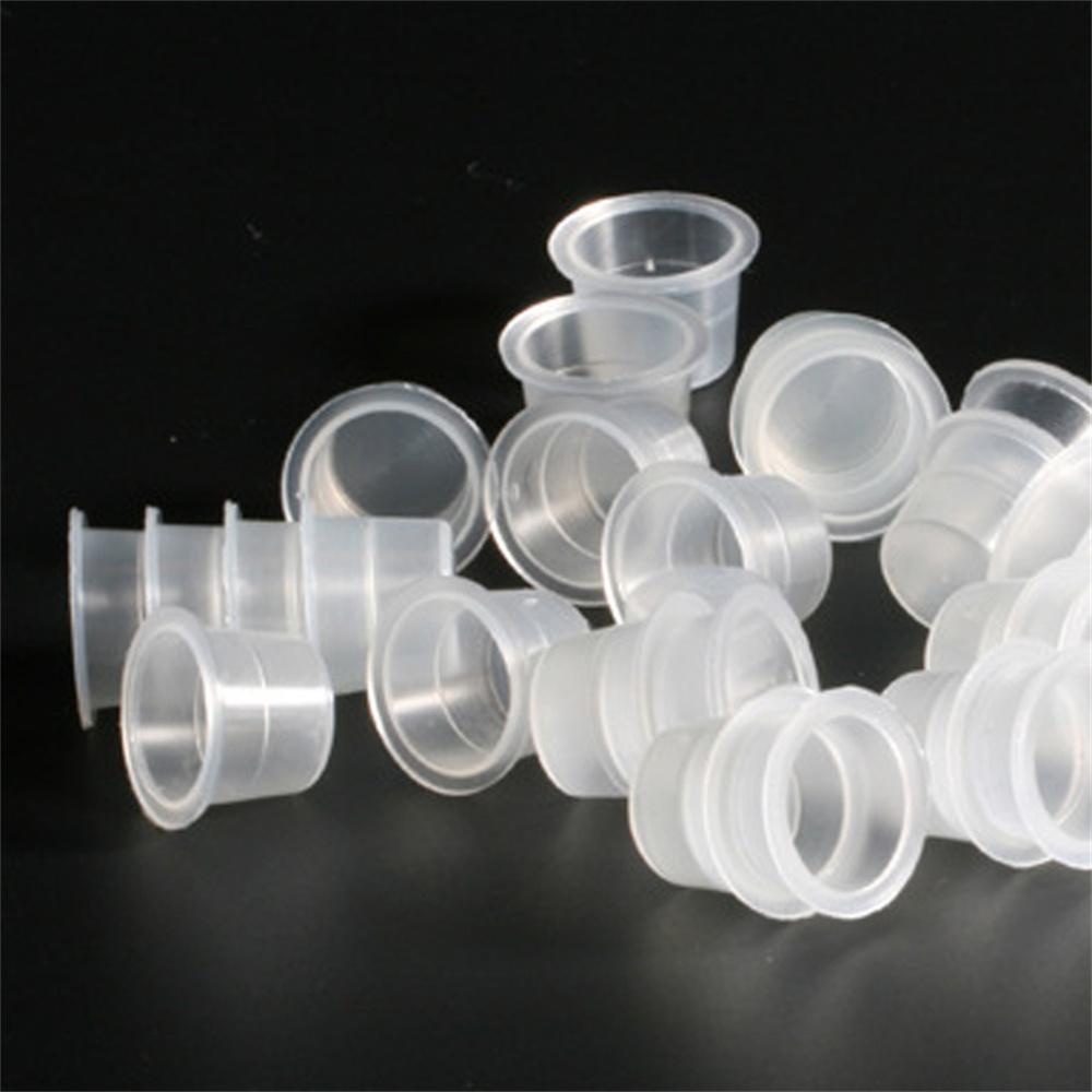 New 100 Pcs Ink Caps Plastic Cups Tattoo Supplies