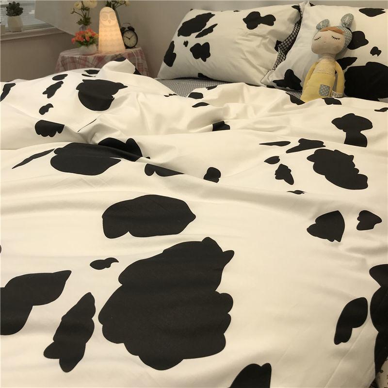 Cartoon Color Matching Four-piece Set Quilt Cover Bedding Quilt Cover Dormitory Bed Single Three-piece Set