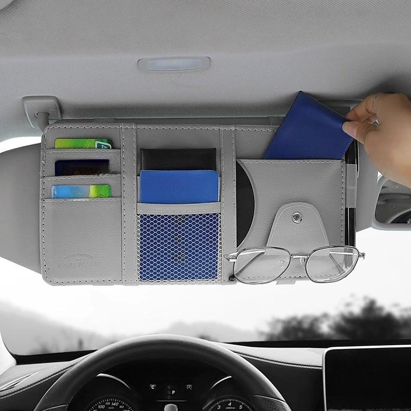 Car Sunshade Storage Clip. Multi Functional Car ID Card and Bill Storage Bag. Glasses and Mobile Phone Storage Hanging Bag
