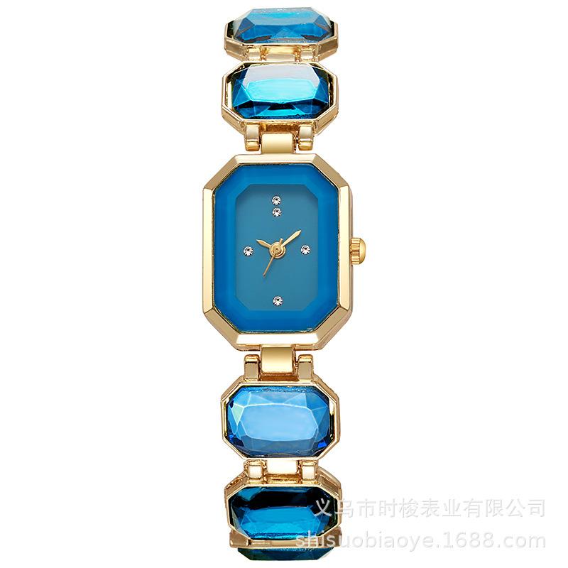 

Модные женские часы с прямоугольным циферблатом, элегантные женские кварцевые наручные часы, часы для девочек, роскошные, лучшие подарки синий