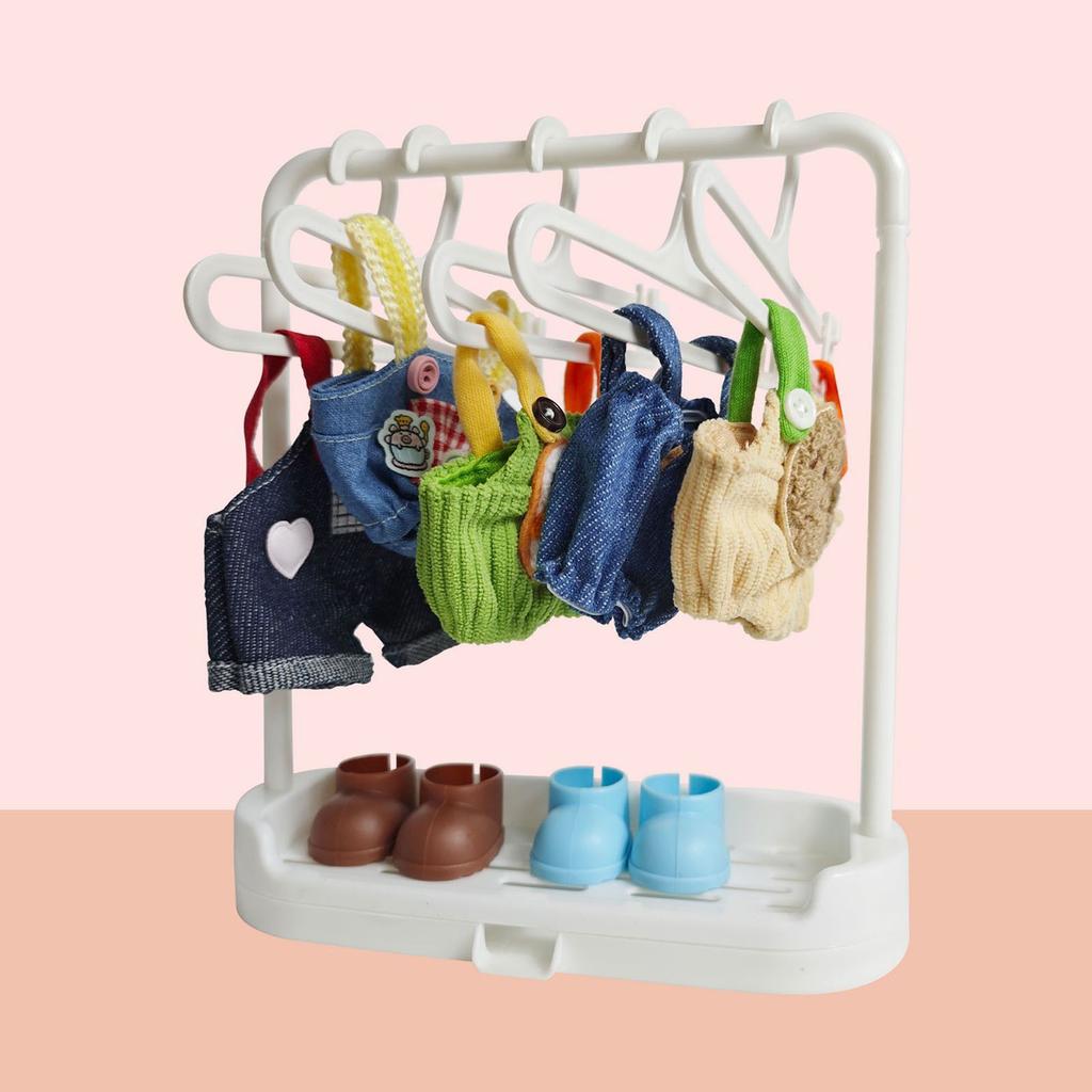 Cotton Doll Clothes Storage Rack 20cm Doll Clothes Hanger Doll 15cm Clothes Support Wardrobe