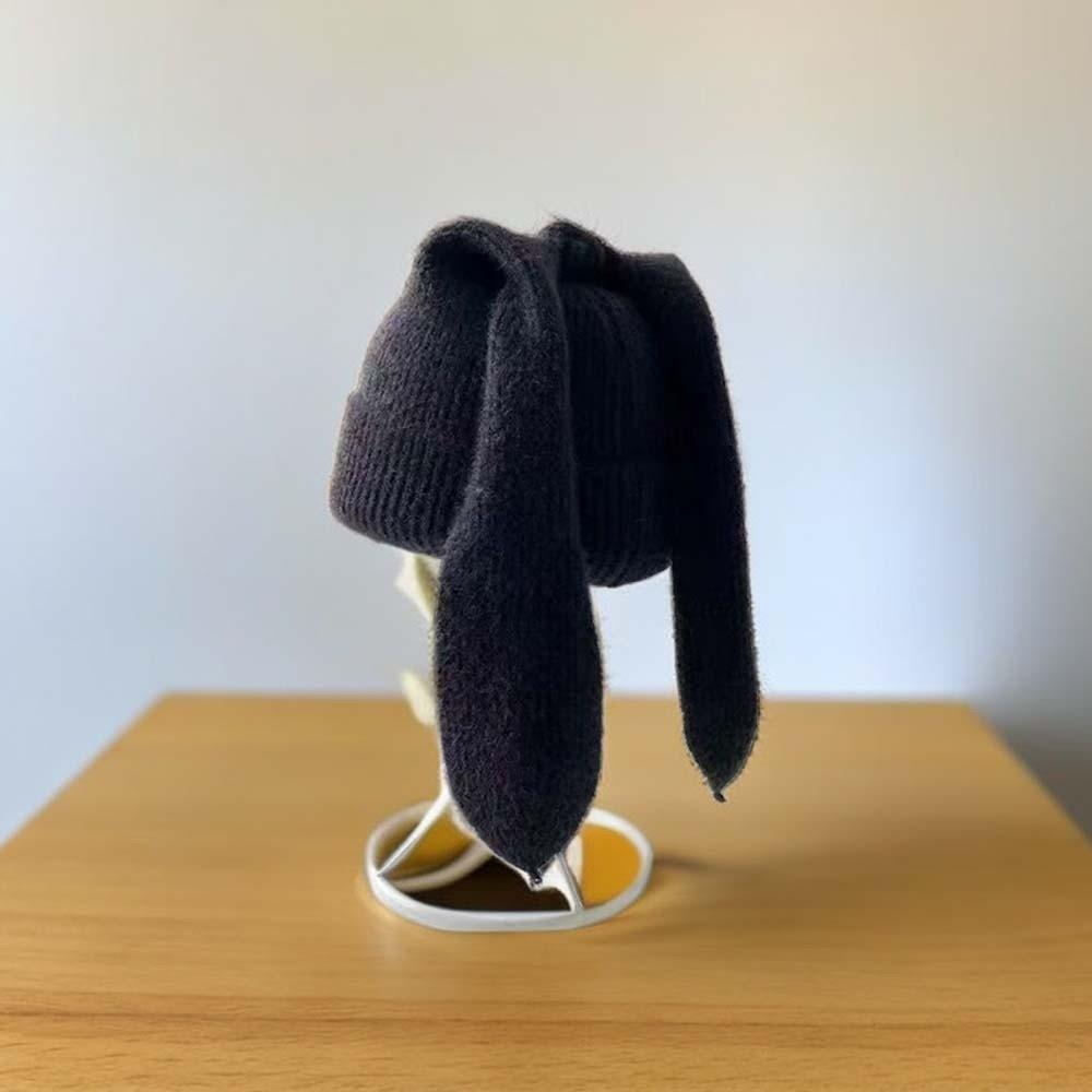 Korean Style Bunny Pullover Cap Elastic Brimless Beanie Hat Fashion Rabbit Ears Cap Winter