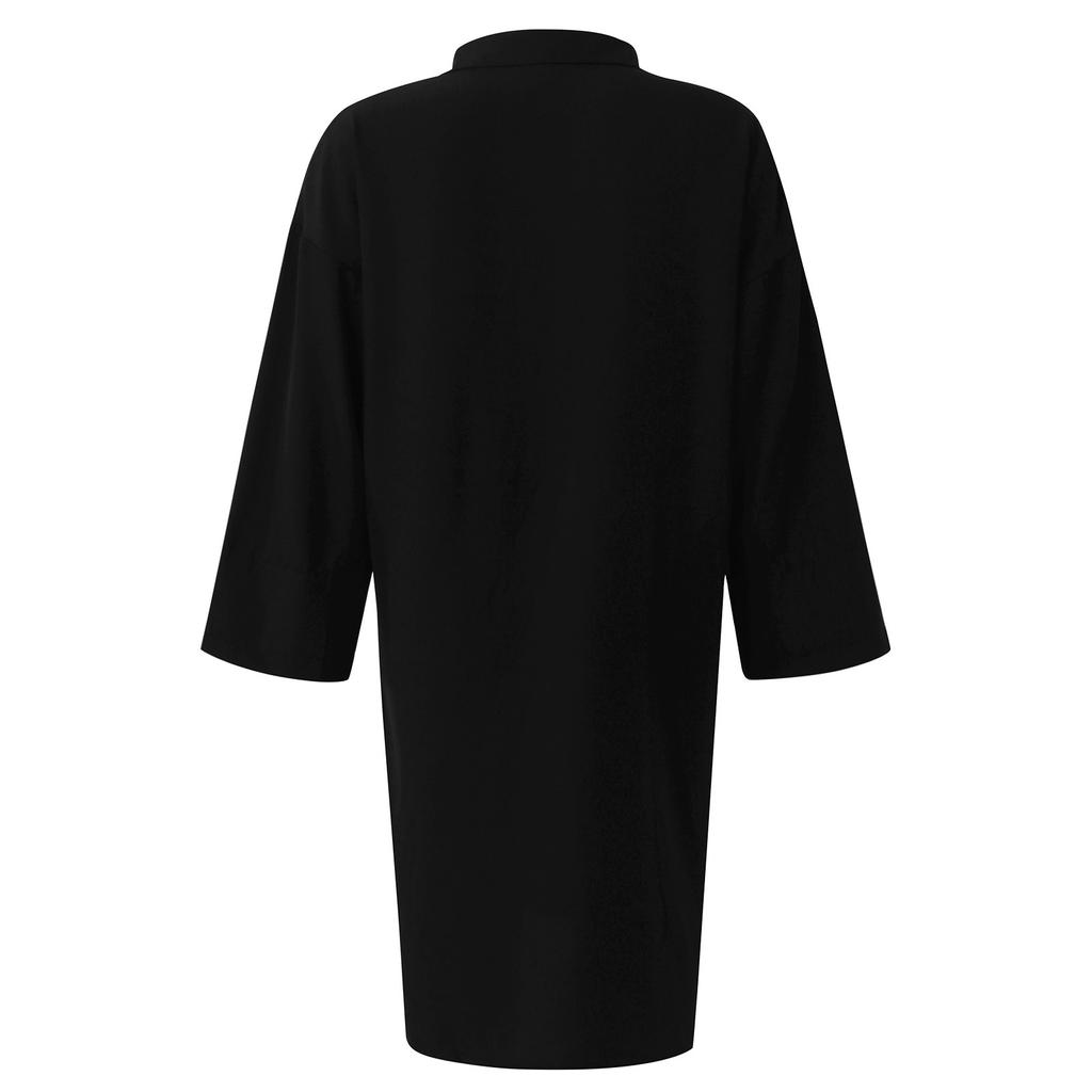 Women's Casual Fashion Color Loose Long Sleeves Shirt Dress