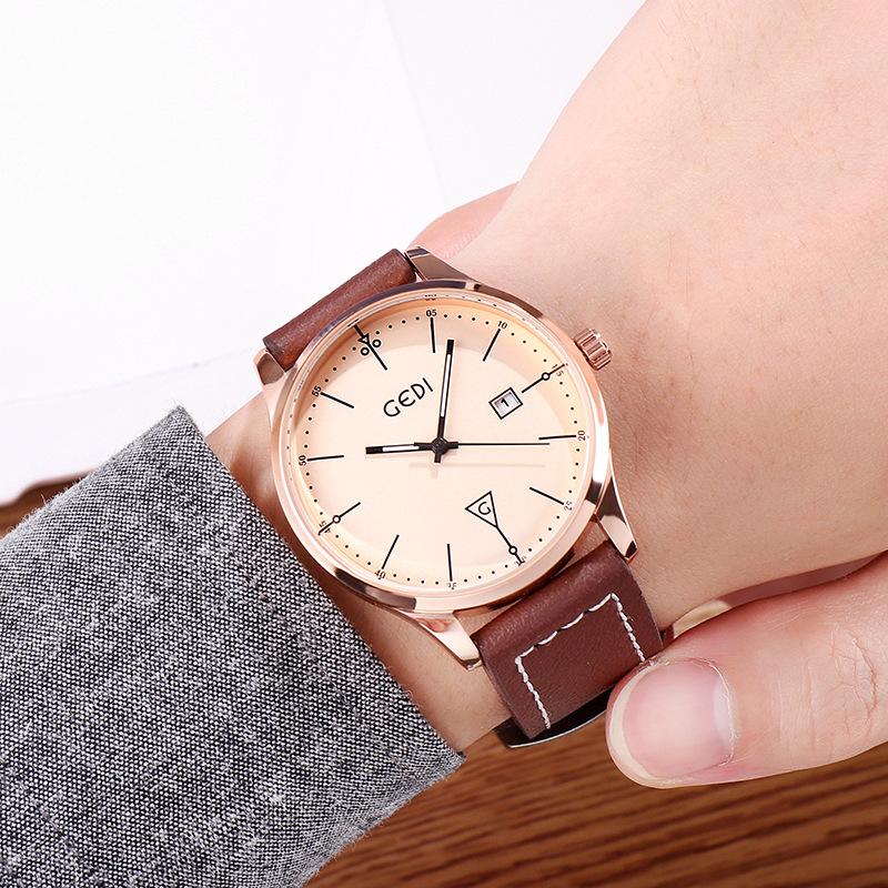 Nordic Style Simple Calendar Women'S Watch Atmospheric Casual Belt Couple Watch Trendy Fashion Waterproof Women'S Watch