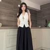 Korean Style Blue High-Waist Wide-Leg Lazy Pants Plus Size Long 9/10 Length Casual Loose Fit Fashion for Women