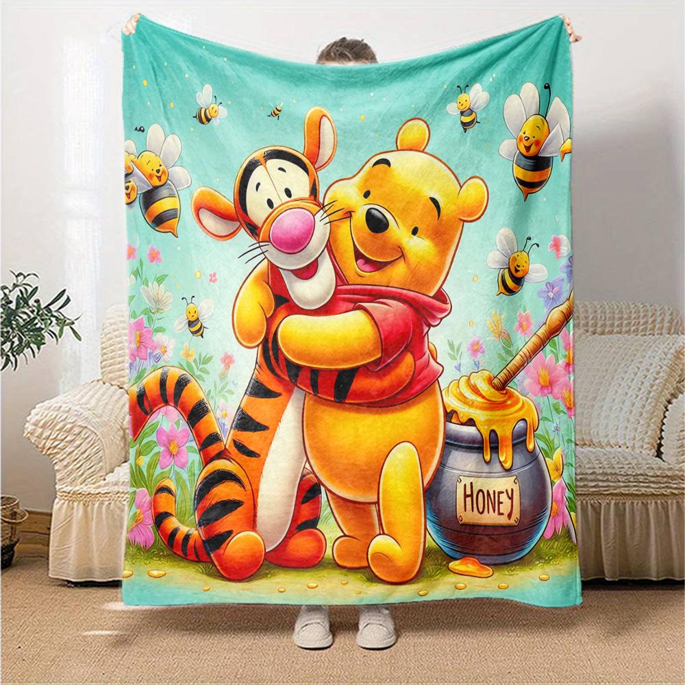 Piglet Winnie Pooh Honey Flannel Blanket Super Soft Warm Cozy Blanket For Sofa Bed Office Travel Allseason Home Decor Gift