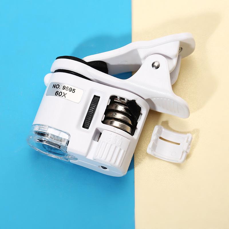 Portable 60x HD Microscope with Phone Clip for Jewelry Inspection