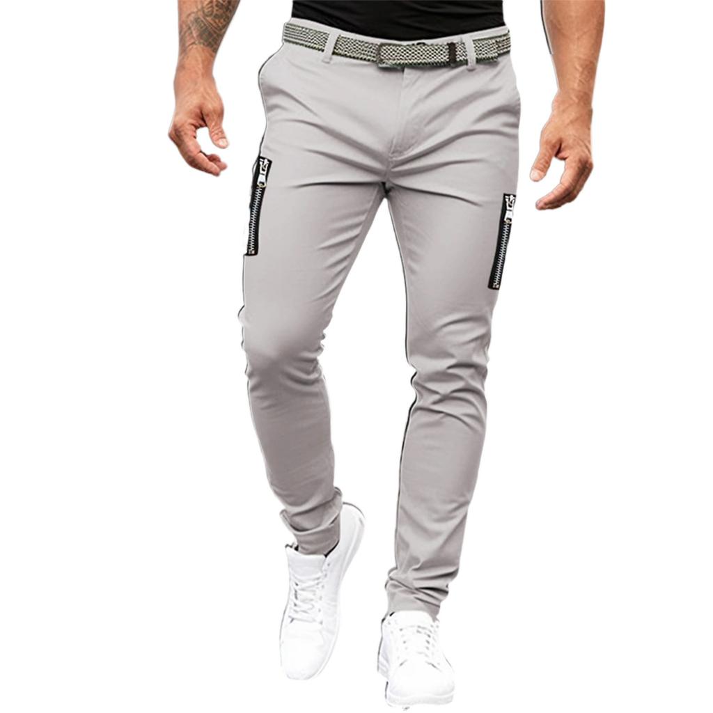 Kjeledress for menn, snøring, fritidsbukser med flere lommer Turbukser i bomullstwill-bukser