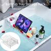Adjustable Length Expandable Bathtub Tray Scratchproof Mat Transparent Bathtub Table  Phone